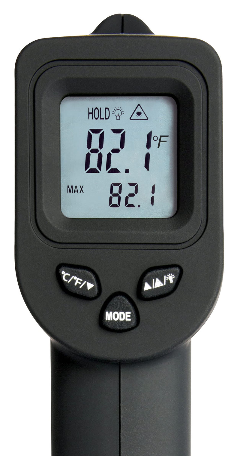 [Australia - AusPower] - ROKTEK T2500 Infrared Thermometer, Non-Contact Digital Temperature Thermometer -58 to 716°F (-50 to 380°C), 12:1 Distance to Spot, Standard Size, Black, Backlit Display 