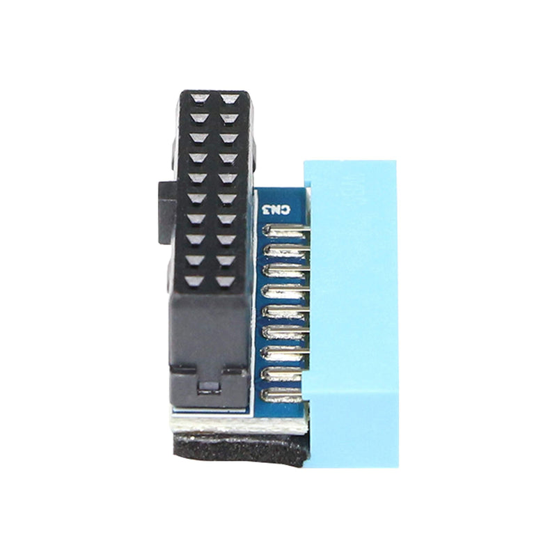 [Australia - AusPower] - USB 3.0 20pin Male 90 Degree to Female Extension Adapter, USB 19-Pin Extension Adapter Up Down Angled 90 Degree Connector for Motherboard Mainboard (Buckle Inward) Buckle inward 