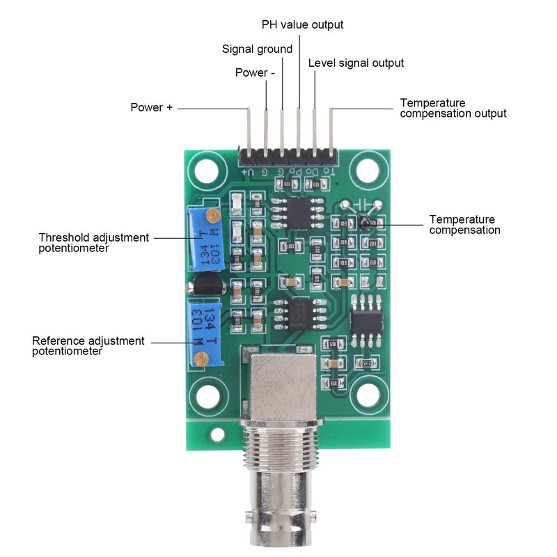 [Australia - AusPower] - PH Electrode Probe, Non-Rechargeable Test Module, PH Sensor Monitoring Module, PH0-14 + BNC Probe for PH Device Meter Controller 