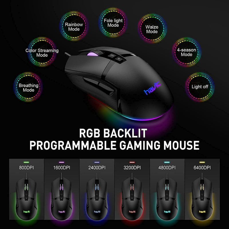 [Australia - AusPower] - Havit 60 Percent Wireless Mechanical Keyboard and Wired Mouse & RGB Gaming Mouse Pad Combo 