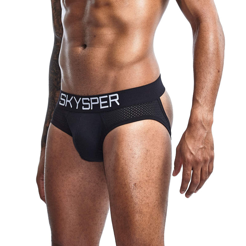 [Australia - AusPower] - SKYSPER Men's Jockstrap Breathable Mesh Cotton Jock Straps Male Underwear, Athletic Supporters for Men Sg07-4color/4pcs Small 