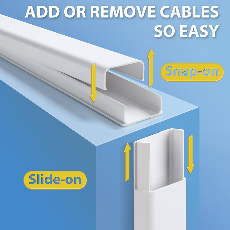 [Australia - AusPower] - Wire Cover for Wall Mount TV, 32in Wall Cord Cover, X-Large TV Cable Hider Hide Cords Wall Mounted TV, Cord Hider Wall, Wall Cable Cover Cable Raceway Beige 2xL16in W1.54in x H0.75in 