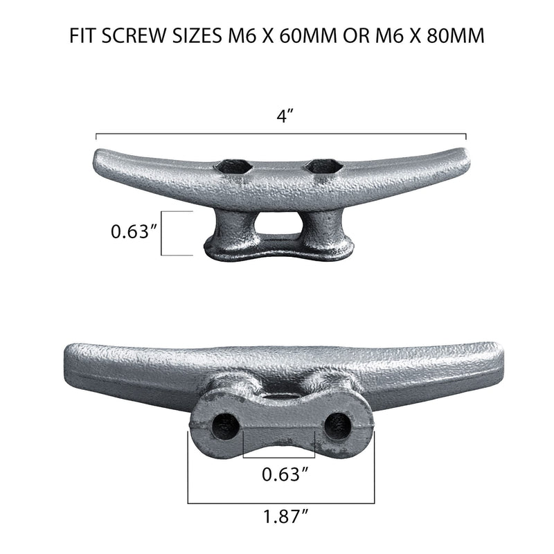[Australia - AusPower] - Simplified Living 4" Galvanized Iron Dock Cleat (4, 8, 16, 32, 64, 128 Pack) 4-Pack 