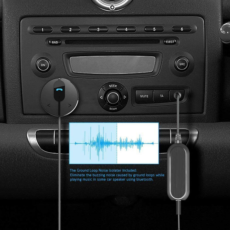 [Australia - AusPower] - Besign BK01 Bluetooth 4.1 Car Kit Handsfree Wireless Talking & Music Streaming Receiver with Dual Port USB Car Charger and Ground Loop Noise Isolator for Car with 3.5mm AUX Input Port 