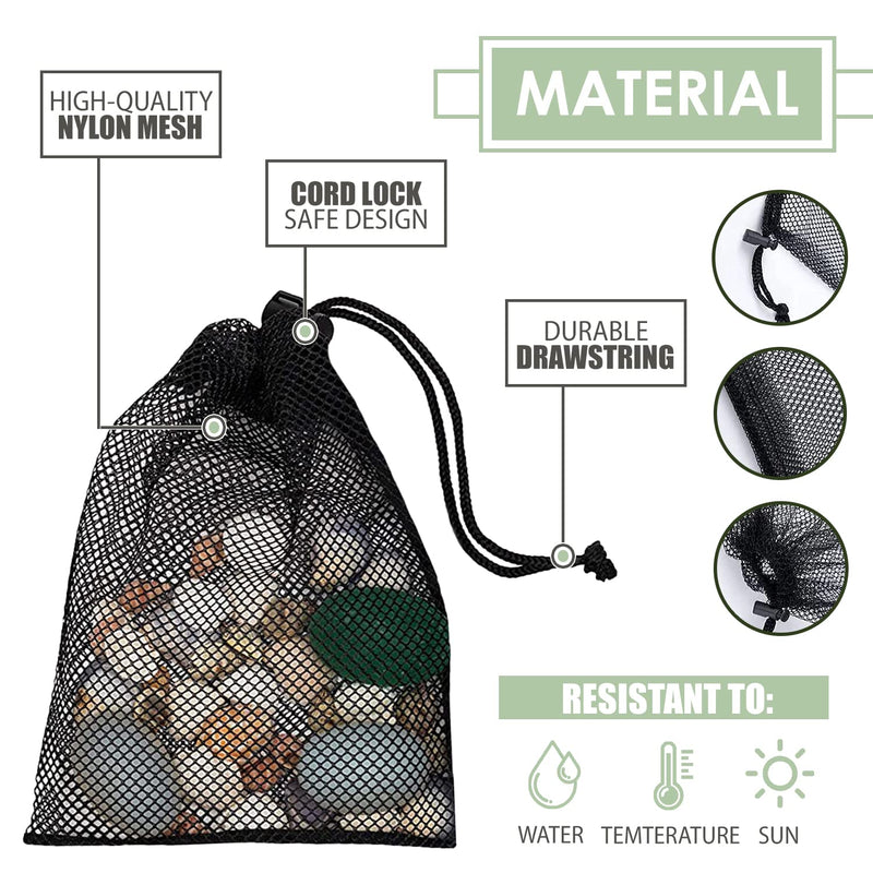 [Australia - AusPower] - Small Mesh Bags Bag Camping Nylon Drawstring Bag Durable Mesh | Little Bags for Storage Mesh Bag with Drawstring Cord Lock Closure for Toys, Laundry 