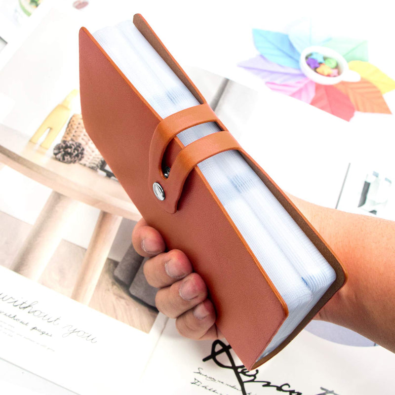 [Australia - AusPower] - Padike RFID Credit Card Holder Business Card Organizer Business Card Holder, with 96 Card Slots Credit Card Protector for Managing Your Different Cards to Prevent Loss or Damage (Apricot) Apricot 