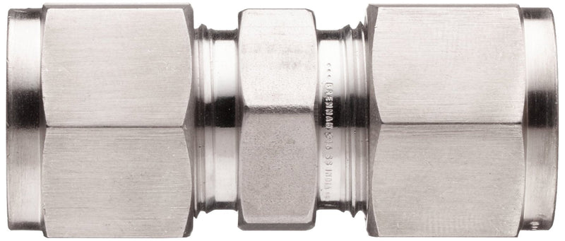 [Australia - AusPower] - Brennan N2403-04-04-SS Stainless Steel Compression Tube Fitting, Straight Union, 1/4" Tube OD 0.25 Inch 