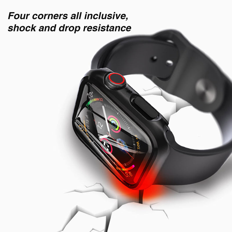 [Australia - AusPower] - Ailun Compatible with Apple Watch Series 7 [41mm] case Full Coverage Hard PC Case with Tempered Glass Screen Protector 2 Pack 41MM 