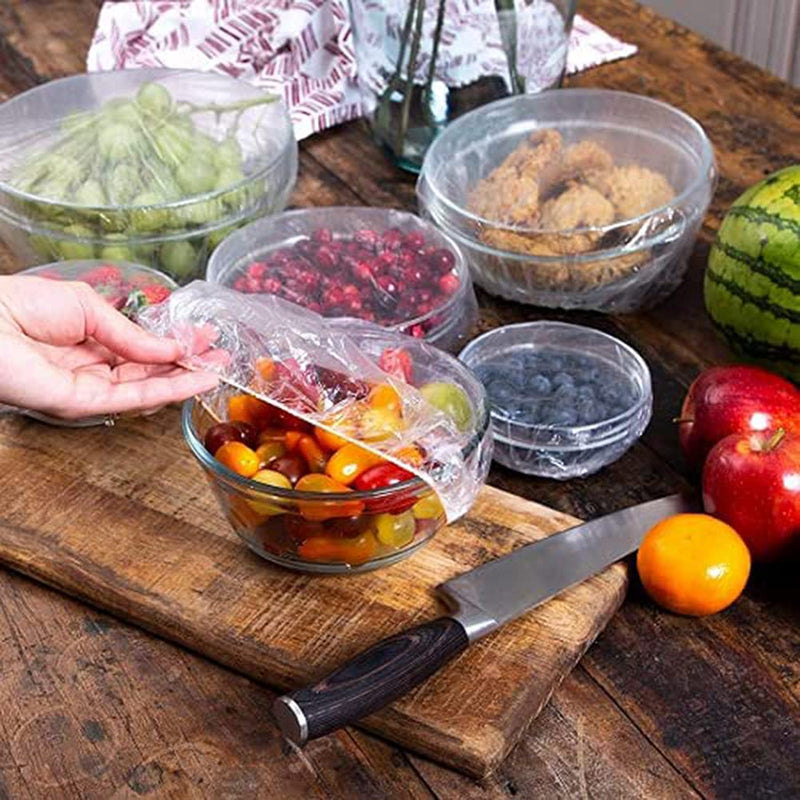 [Australia - AusPower] - 100PCS Fresh Keeping Bags,Reusable Elastic Food Storage Covers, Plastic Bowl Covers with Elastic Edging Stretch Plastic Wrap Bowl Covers 