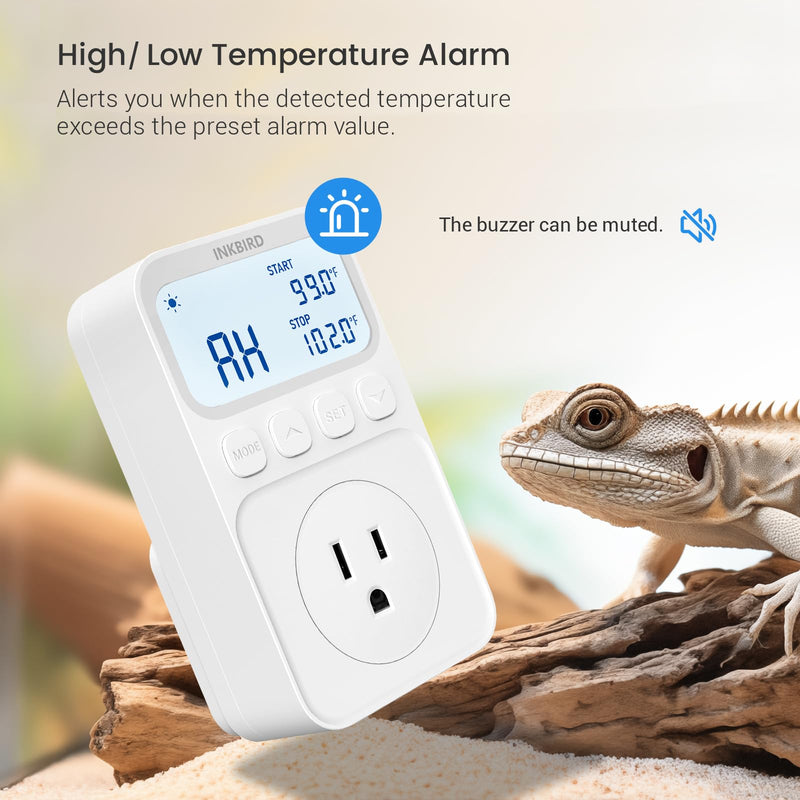 [Australia - AusPower] - INKBIRD Digital Thermostat Outlet Temperature Controller Outlet Socket Heating/Cooling Control 1200W 10A Backlit Display 