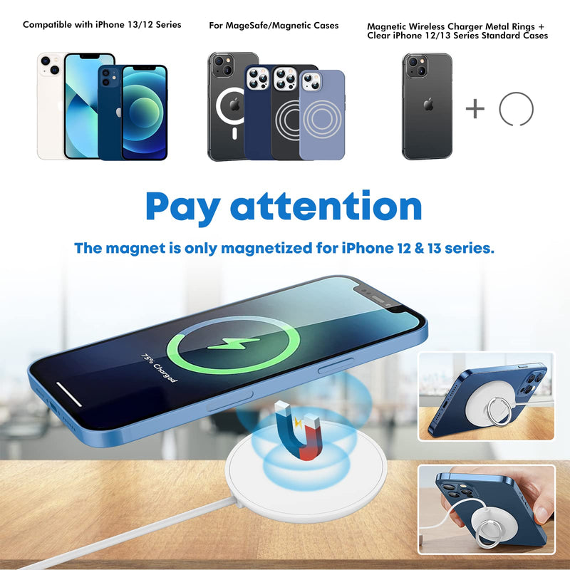 [Australia - AusPower] - Magnetic Wireless Charger for iPhone 13 Pro Max/iPhone 12 Pro Max/Pro 15W Fast Wireless Charging Pad with USB-C 20W PD Adapter, Compatible with MagSafe Wireless Charger for iPhone 13/12/Mini White 