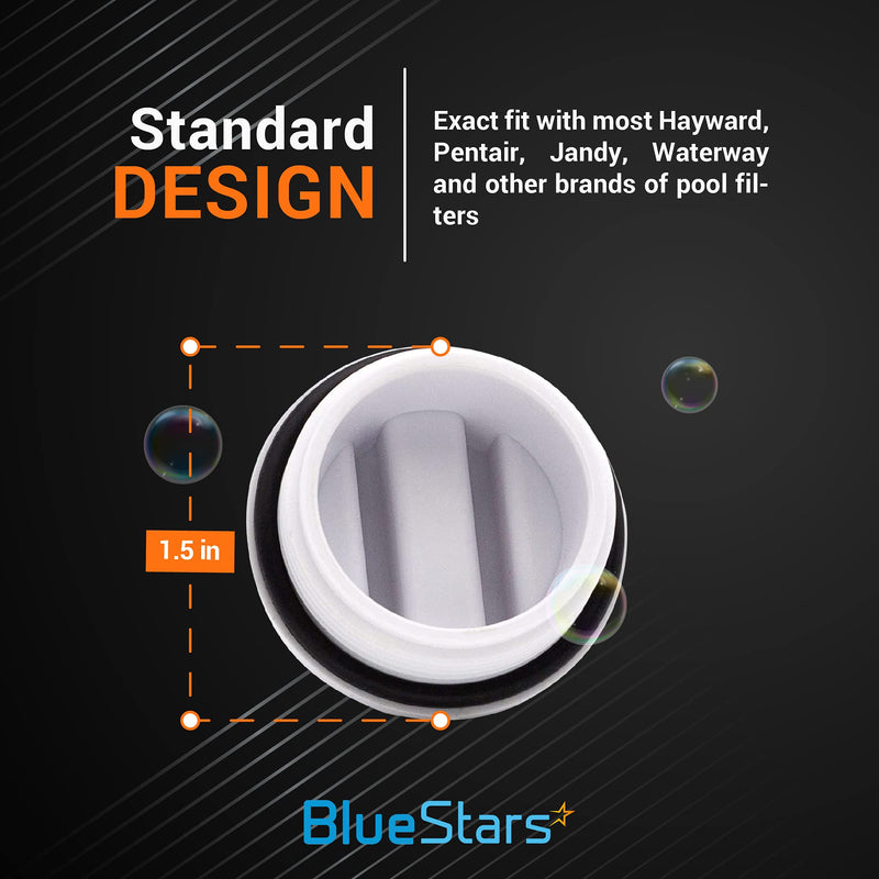 [Australia - AusPower] - BlueStars Ultra Durable SP1022C 1.5" Pool Plug with O-Ring Threaded for Winterizing Pools During Winter Season and for Most Hayward Pentair Pool Filter Drain Plug - Pack of 6 