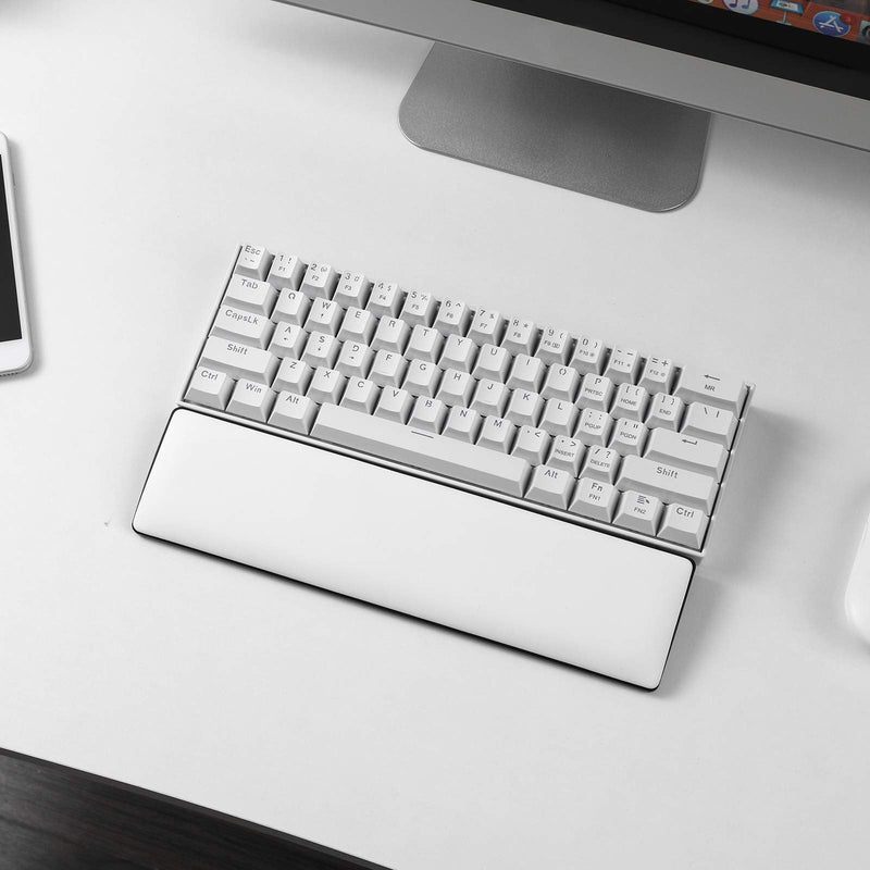 [Australia - AusPower] - LTC Keyboard Wrist Rest, Cushion Support Pads for Keyboard, for Office, Gaming, Computer PC Laptop Mac Typing, with PU Leather & Anti-Slip Rubber Base, Angle Inclined (60% Compact, White) 60% Compact 