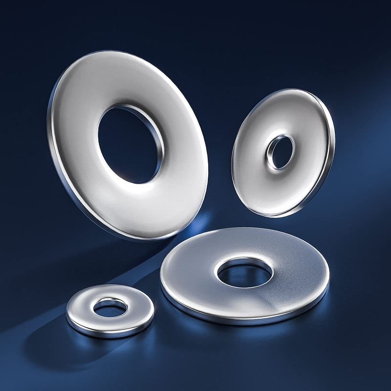 [Australia - AusPower] - Wensilon (120Pcs)1/4"x1 Stainless Steel 304 Metal Flat washers for Screws and Bolts, Suitable for Factory Maintenance, Kitchen, Store and Outdoor Construction 