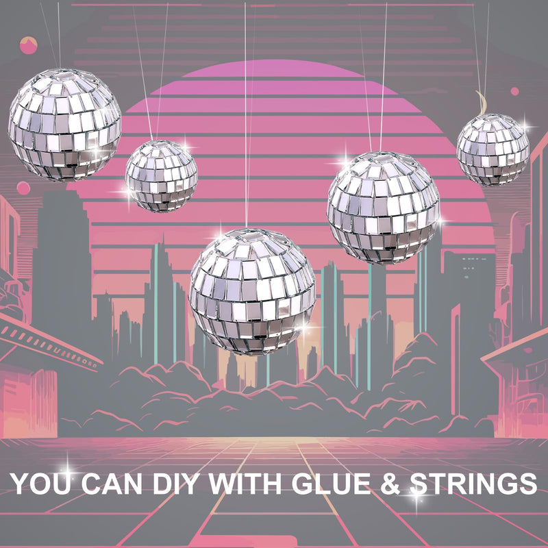 [Australia - AusPower] - 7PCS Disco Ball Cake Topper, Disco Ball Cake Decorations Different Sizes, 70s Disco Themed Dance Party Supplies, Small Disco Balls for Cake Dessert Accessories Disco Party Ornament (Silver) 