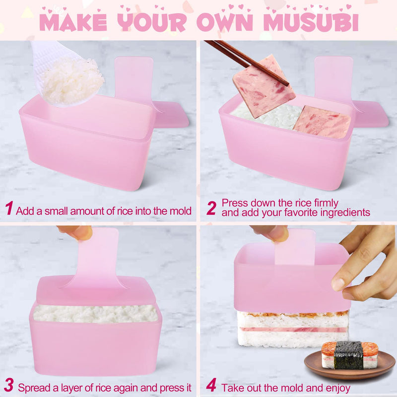 [Australia - AusPower] - Onigiri Mold, 3 Pack Rice Mold Musubi Maker Kit, Non Stick Spam Musubi Maker Press, Classic Triangle Rice Ball Mold Maker Sushi Mold for Kids Lunch Bento and Home DIY 
