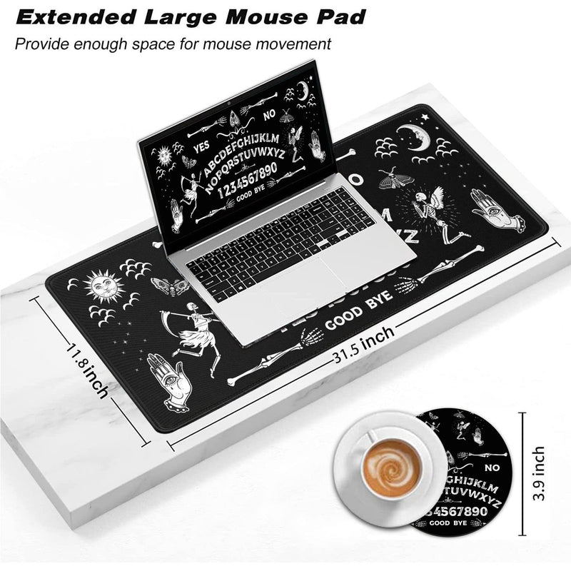 [Australia - AusPower] - Large Gaming Mouse Pad, Long Extended XL Ergonomic Mousepad Desk Pad, Large Rubber Mice Pads Stitched Edges, 31.5'' X 11.8'+ Cup Coaster , Ouija Board Pattern Yu-mouse pad-2-97 