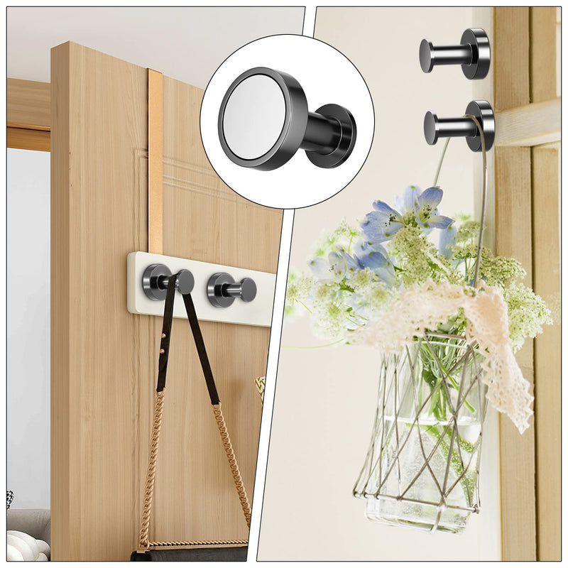 [Australia - AusPower] - FINDMAG Magnetic Hooks, Heavy Duty Magnet Hanger, Neodymium N52 Rare Earth Magnets. Push Pin Style Magnet Hooks for Hanging Coat and Bags, Ideal for Home, Office, Workplace or Travel - 2 Pack 