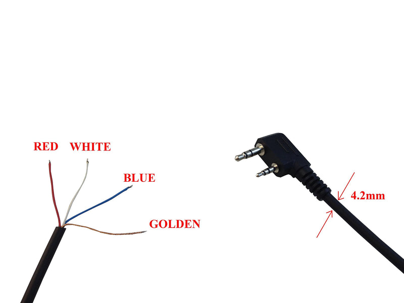 [Australia - AusPower] - ANTEENNA TW-KK-REP-Cable Replacement Cable of Remote Speaker Microphone for Two Way Radio for Kenwood Radio 2 Pins Plug 