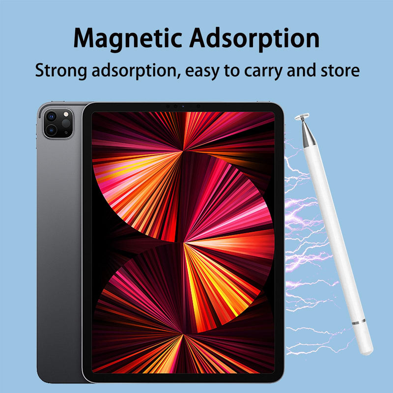 [Australia - AusPower] - Stylus Pens for Touch Screens with Anti-Scrolling Design, 2 in 1 Disc & Fiber Tip Stylus Pen for iPad with Magnetic Adsorption, Compatible with All Touch Screens - Free Replacement Disc Tip Upgraded, magnetic adsorption(1P) 