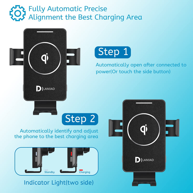 [Australia - AusPower] - Wireless Car Charger,15W Qi Fast Charging Auto Clamping Car Charger Phone Mount Windshield Dashboard Air Vent Phone Holder for Z flip 3/iPhone13/12/11 Pro/Max/Xs,Samsung Galaxy s22 Ultra S21,S10+ S9+ 
