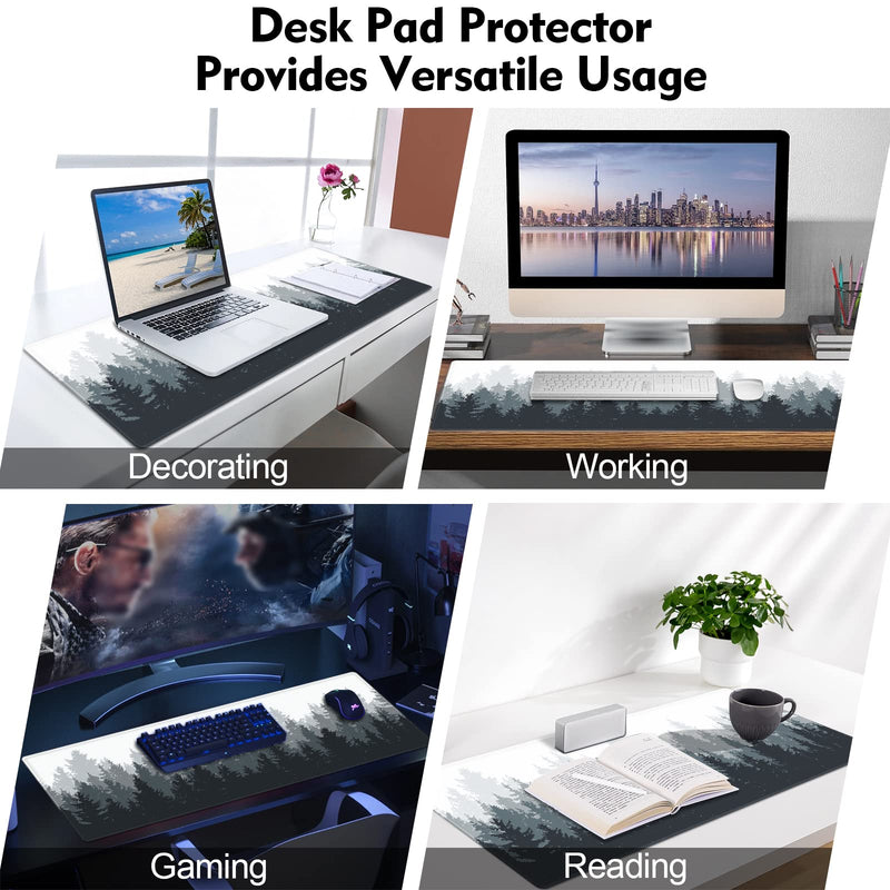 [Australia - AusPower] - Galdas Gaming Mouse Pad Forest Background Pattern XXL XL Large Mouse Pad Mat Long Extended Mousepad Desk Pad Non-Slip Rubber Mice Pads Stitched Edges Thin Pad (31.5x11.8x0.12 Inch)-Tree Tree 