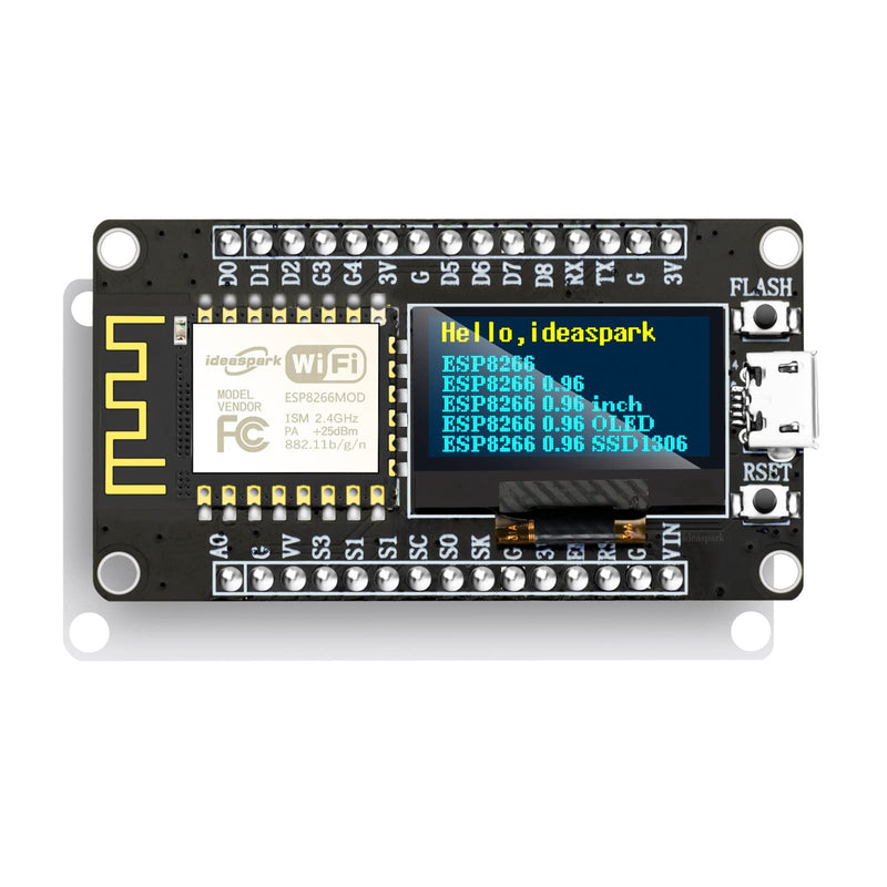 [Australia - AusPower] - NodeMCU ESP8266 Development Board with 0.96 Inch OLED Display, CH340 Driver, ESP-12E WiFi Wireless Module, and Micro USB Works Great for Arduino IDE/Micropython Programming (Pin Header Soldered) 