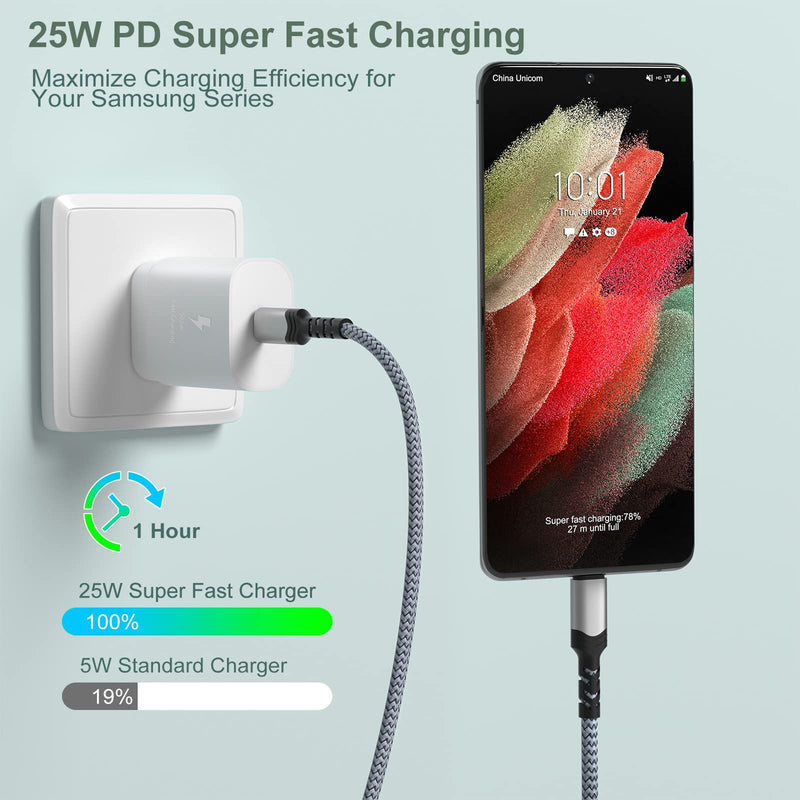 [Australia - AusPower] - USB C Fast Charger, Bangfun 25W Super Fast Wall Charger + Adaptive Fast Charging Block Compatible Samsung Galaxy S21 Ultra/S21/S20+/S20 FE,S10+/S9/8/7 Plus,Note 20 Ultra/10+/9,iPhone 13/12 (White) White 
