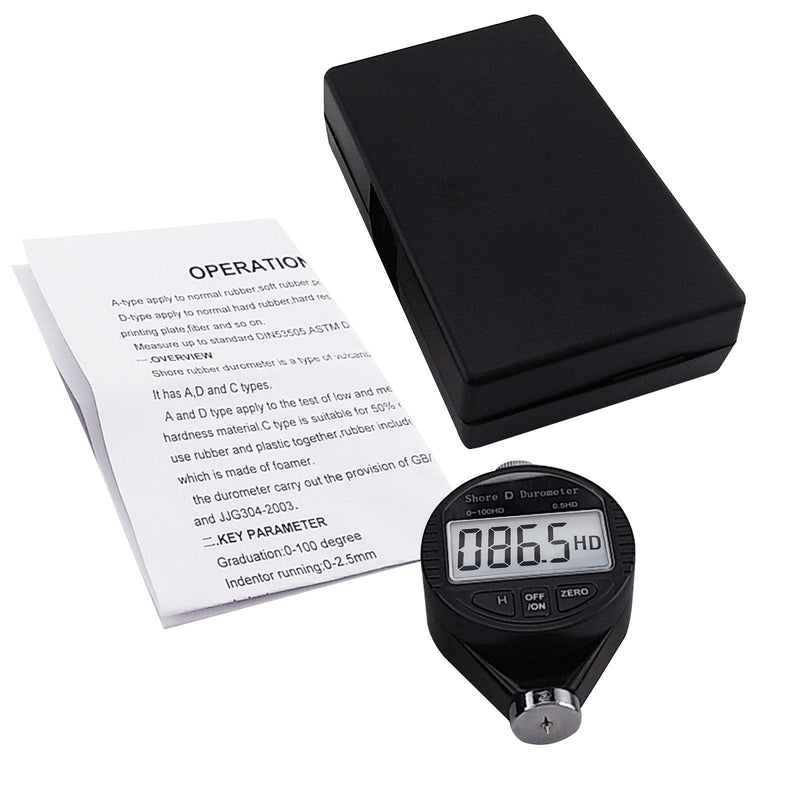 [Australia - AusPower] - Portable 0-100HD Shore D Hardness Tester Meter Digital Durometer Scale for Rubber, Tire, Plastic, Thermal Plastic, Flooring, Bowling Ball with Large LCD Display 