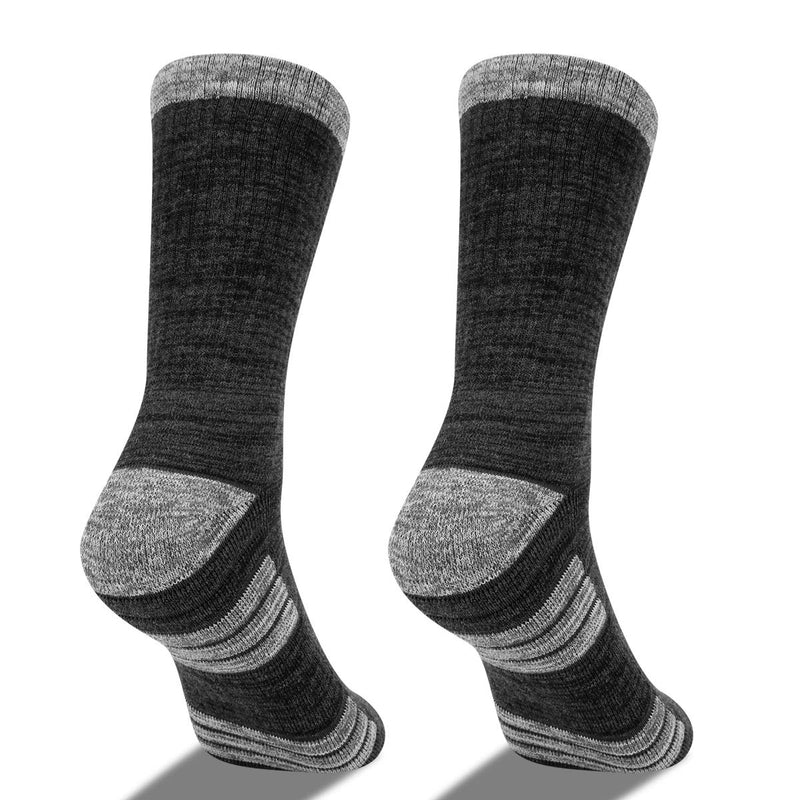 [Australia - AusPower] - YUEDGE Men's Cotton Cushion Crew Socks for Men Moisture Wicking Performance Athletic Sports Work Socks 5 Pairs/Pack 1807*dark Grey 11-13 