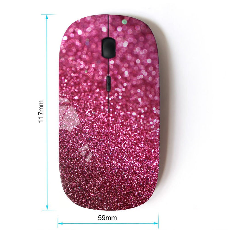 [Australia - AusPower] - KawaiiMouse [ Optical 2.4G Wireless Mouse ] Glitter Pink Purple Bling Sand Reflective 