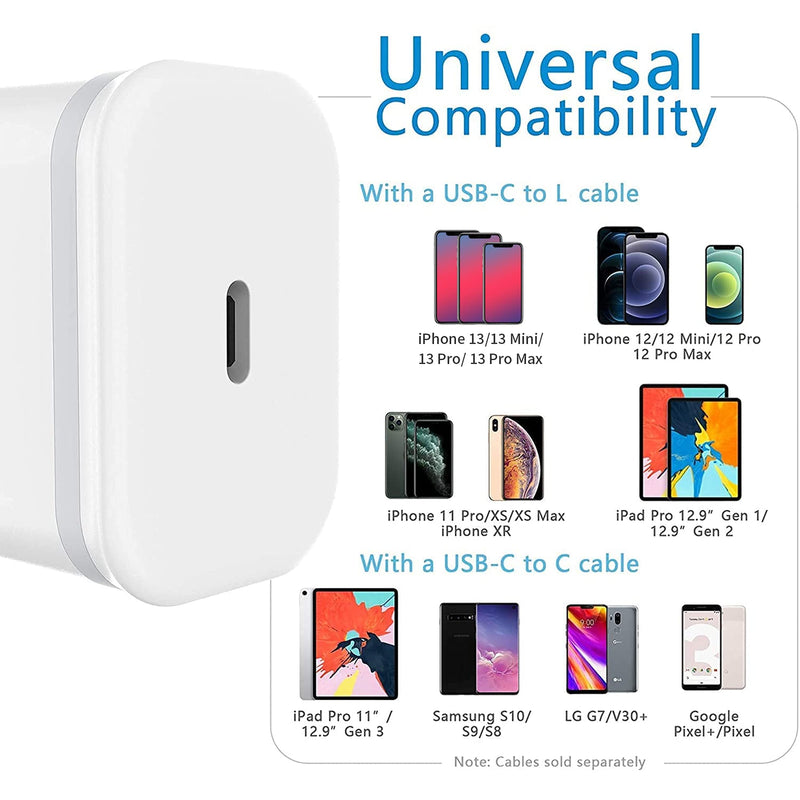 [Australia - AusPower] - LUOATIP 20W USB C Fast Charger for iPhone 13/13 Mini/13 Pro/13 Pro Max, PD 3.0 Wall Plug USBC Charging Cube Power Delivery Block Adapter for iPhone 12 11 Pro Max SE 2020, Pad Pro, AirPods Pro 