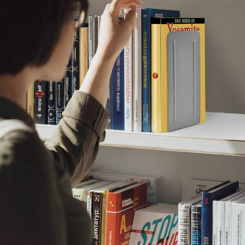 [Australia - AusPower] - Acrimet Jumbo Premium Metal Bookends 9" (Heavy Duty) (Silver Color) (1 Pair) 