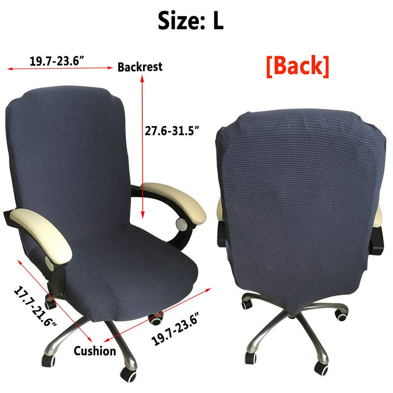 [Australia - AusPower] - Melaluxe Office Chair Cover - Universal Stretch Desk Chair Cover, Computer Chair Slipcovers (Size: L) - Black Large 