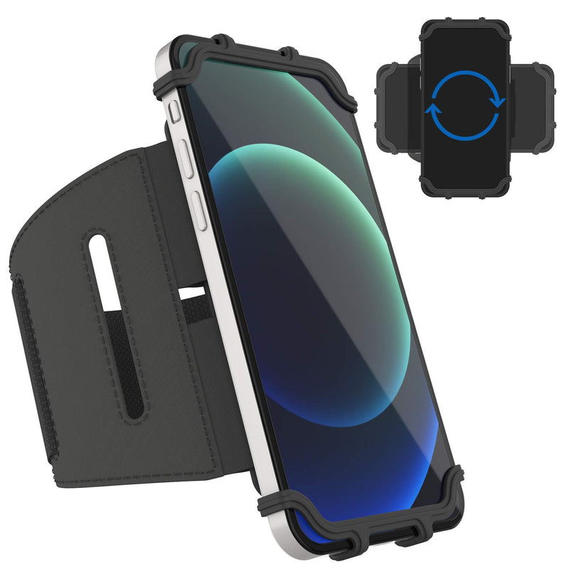 [Australia - AusPower] - Punkcase Armband for Cellphone Holder | Universal 180 Rotating Arm Band for Android & iPhone | Fits Most Smartphones Including Case | Sweatproof Antslip Design | Great for Running, Biking & Fitness Black 