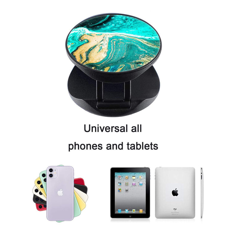 [Australia - AusPower] - Hnnmo 3 Pieces Pattern of Marble Cell Phone Finger Stand Holder Grip Kickstand for Smartphone and Tablets (Quicksand Gold Blue) Quicksand gold blue 