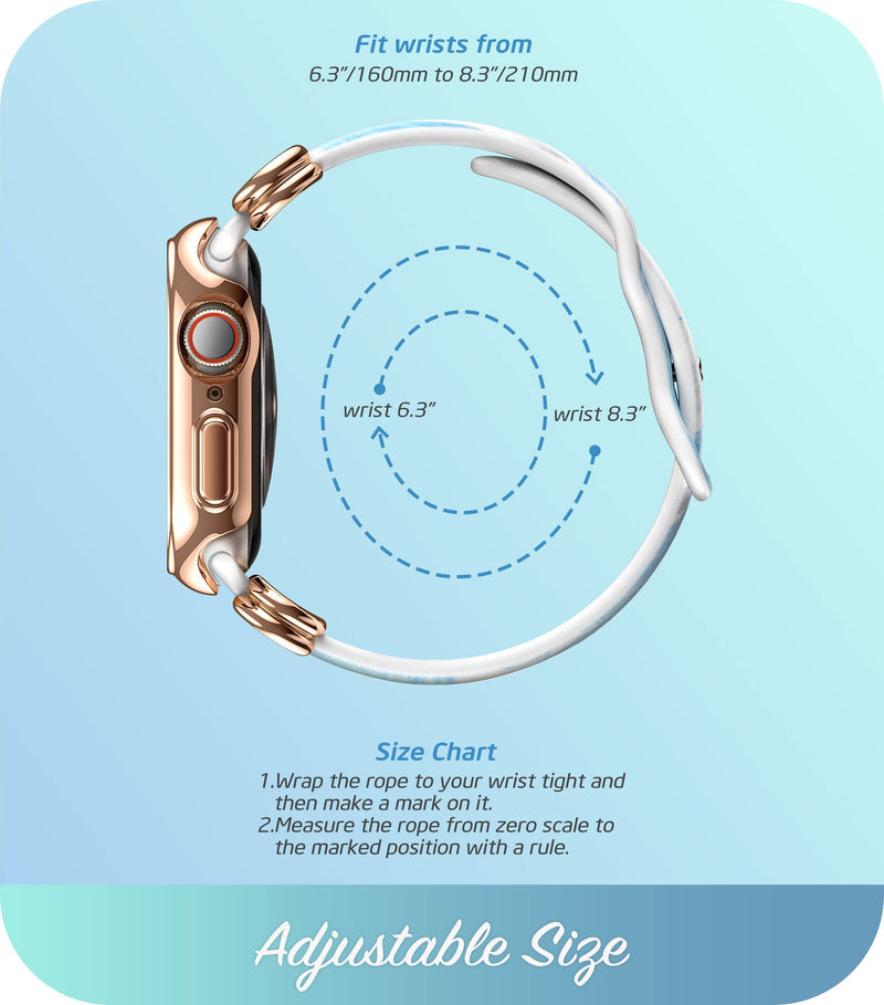 [Australia - AusPower] - i-Blason Cosmo Luxe Case for Apple Watch Series 7/6/SE/5/4 [45mm/44mm/41mm/40mm], Stylish Protective Case with Adjustable Soft Strap Bands 40mm/41mm Blue 