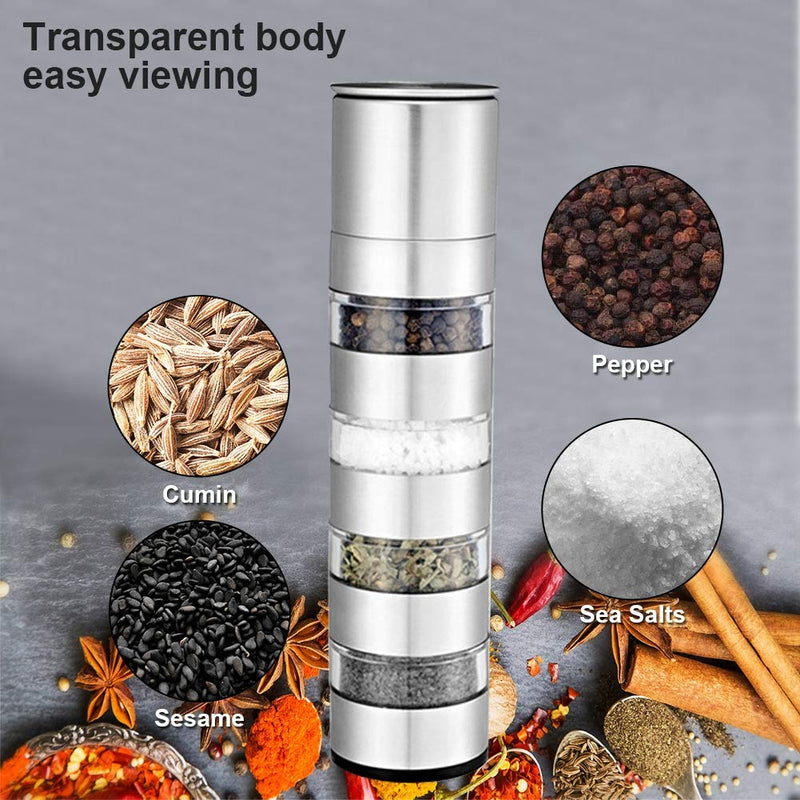[Australia - AusPower] - Mini Spice Bottle Jar Set,Transparent Spice Jars Outdoor Camping Seasoning Cans Set Spice Condiment Bottles Shakers Box Grinder for Herbs, Spices, Arts and Crafts Storage and Gift Holder 