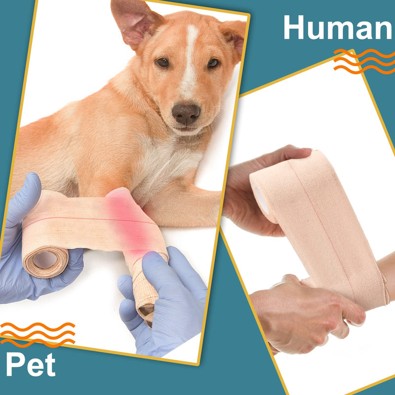 [Australia - AusPower] - 4 Rolls Elastic Tape Adhesive Elastic Tape Self Adhesive Bandage Wrap Flexible Stretch Bandages for Sports Ankle, Knee and Wrist Sprains Animal Pets, 5 Yard (3 Inch in Width) 3 Inch in Width 