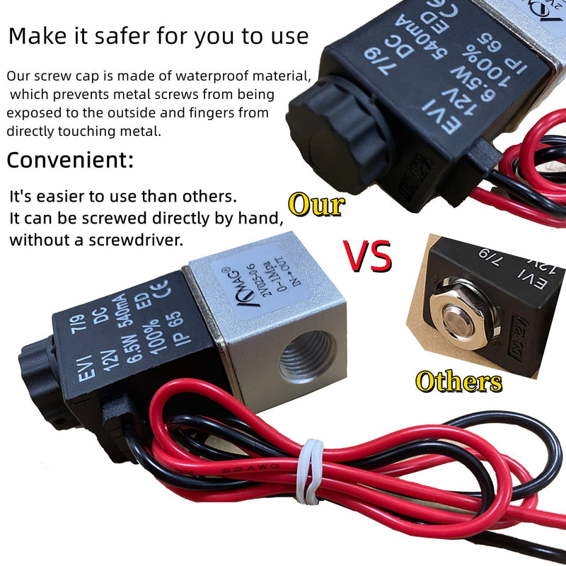 [Australia - AusPower] - 1/4inch DC 12V 2 Way Normally Closed Electric Solenoid Air Valve 1/4" Port 