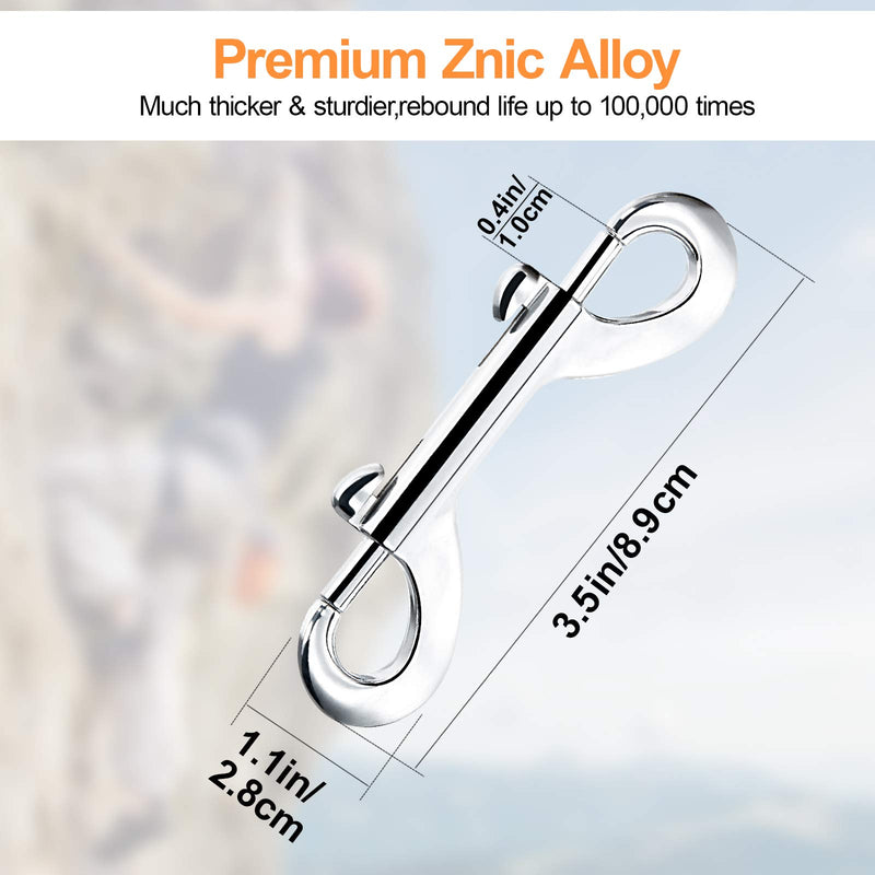 [Australia - AusPower] - Double Ended Bolt Snap Hook,3.5" Zinc Alloy Metal Clips Key Holder,Trigger Chain Clips,Pack of 6 6 Pack 