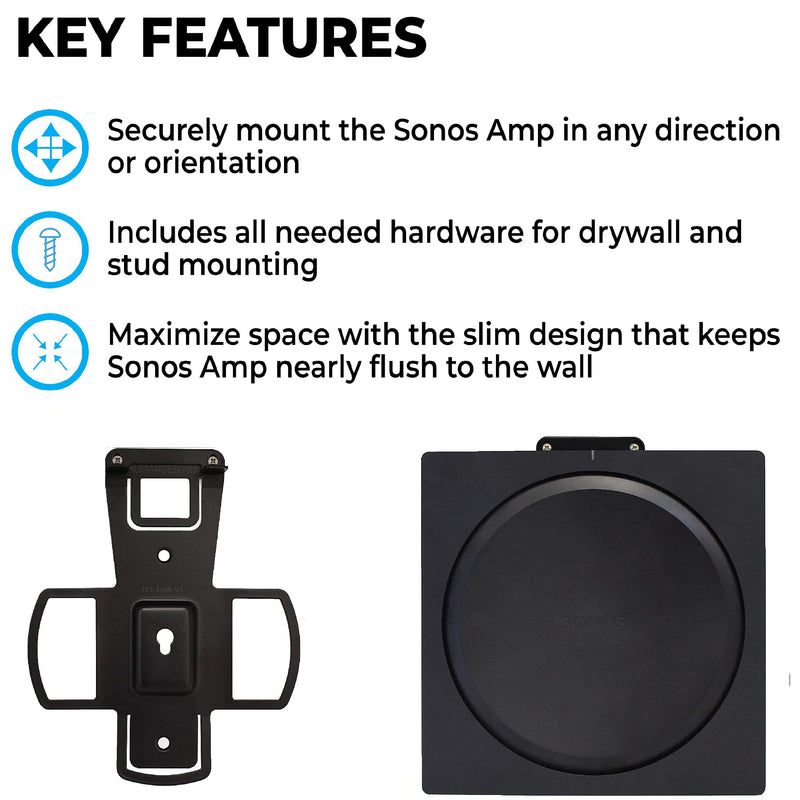 [Australia - AusPower] - HumanCentric Wall Mount Compatible with Sonos Amp | Mounting Bracket for Sonos Wireless Amplifier | Mount Sonos Amp in Any Direction 