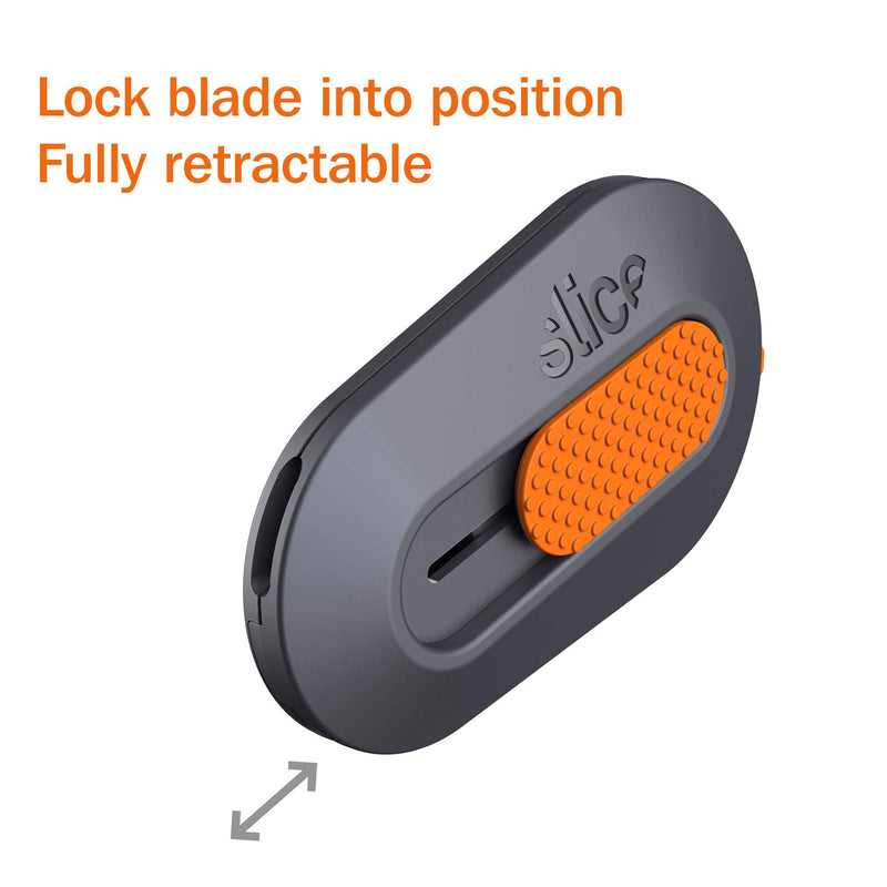 [Australia - AusPower] - Slice 10515 Mini Box Cutter, Ceramic Blade Locks Into Position, Right or Left Handed Mini Cutter, Keychain Box Opener, Magnetic, Finger Friendly and Safe Package Opener, Blade Stays In Position 1 Pack Blade Locks in 