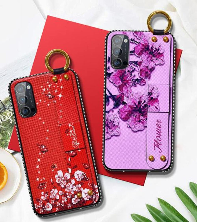 [Australia - AusPower] - Aulzaju for S21 Ultra Case Luxury Bling Diamond Cute Flower Design with Ring Kickstand Soft TPU Crossbody Lanyard Phone Cover with Strap for Girls Women for Samsung Galaxy S21 Ultra (Purple) Purple 