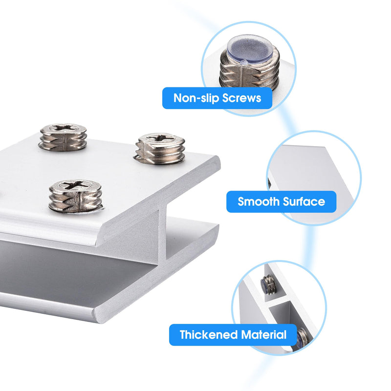 [Australia - AusPower] - Kitmose 8 PACK Glass Clamp,180 degree glass to glass clamp,Adjustable Double Side Aluminum Alloy Glass Shelf Support Bracket,Glass Clip Holder for 8-10mm Thickness suitable for glass thicknesses of 8-10mm 