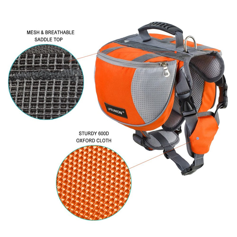 [Australia - AusPower] - Lifeunion Adjustable Service Dog Supply Backpack Saddle Bag for Camping Hiking Training Black Small 