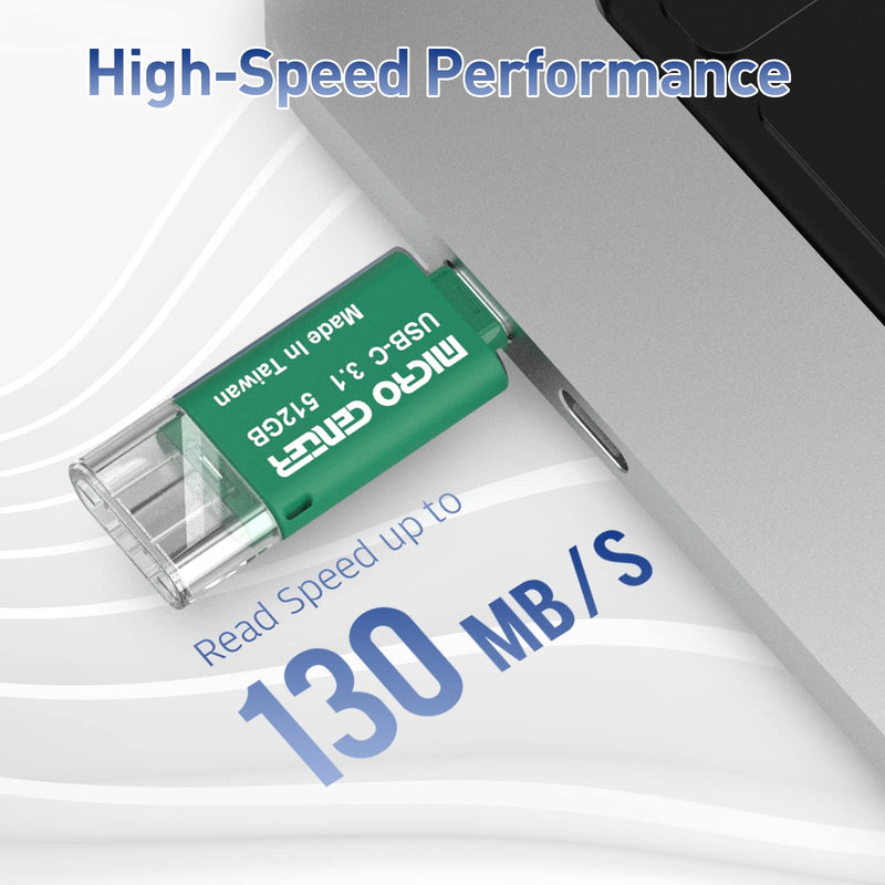 [Australia - AusPower] - Micro Center SuperSpeed 512GB Type-C USB 3.0/USB 3.1 Gen 1 Mini Flash Drive Memory Stick Thumb Drive(512GB, Single Pack) 