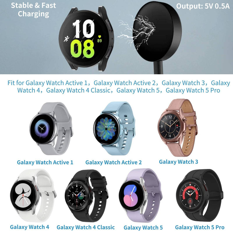 [Australia - AusPower] - [2-Pack, 3.3ft] Charger for Samsung Galaxy Watch 5/5 Pro, Galaxy Watch 4/3/Active 2/Active Charger Fast Charging 
