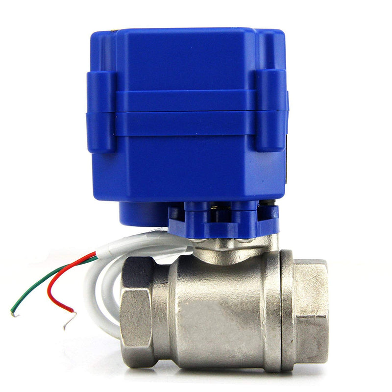 [Australia - AusPower] - Motorized Ball Valve- Stainless Steel Ball Valve with Full Port, 9-24V DC and 2 Wire Reverse Polarity by U.S. Solid (3/4 inch) 
