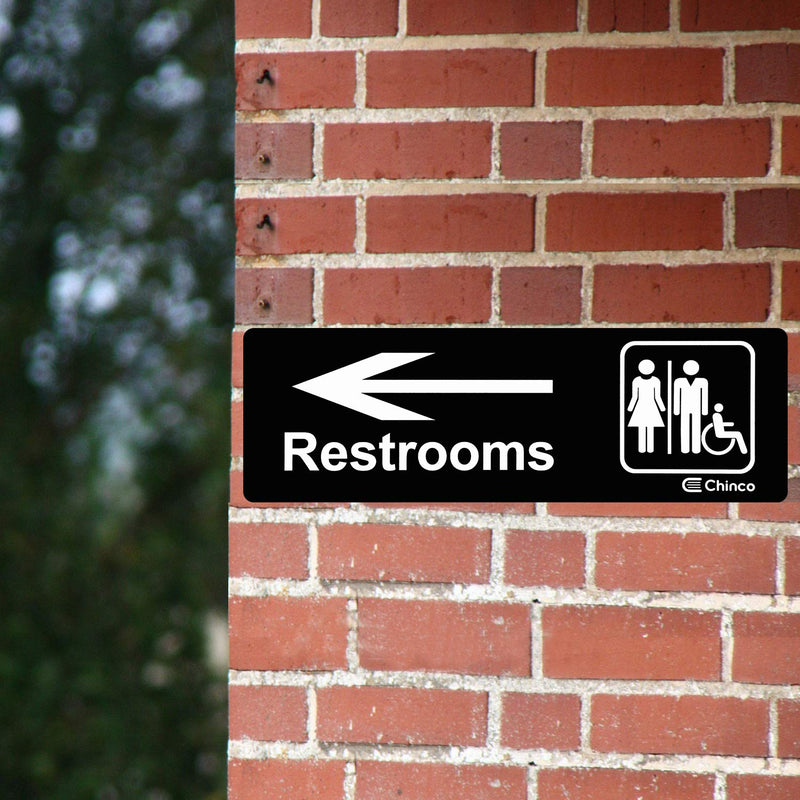 [Australia - AusPower] - 4 Pieces Acrylic Plastic Restrooms Sign Restroom Directional Sign Men Women Wheelchair Restroom Sign with Arrow for Office Restaurants Hotels Supermarket Supplies, 9 by 3 Inch (Left and Right Arrow) 